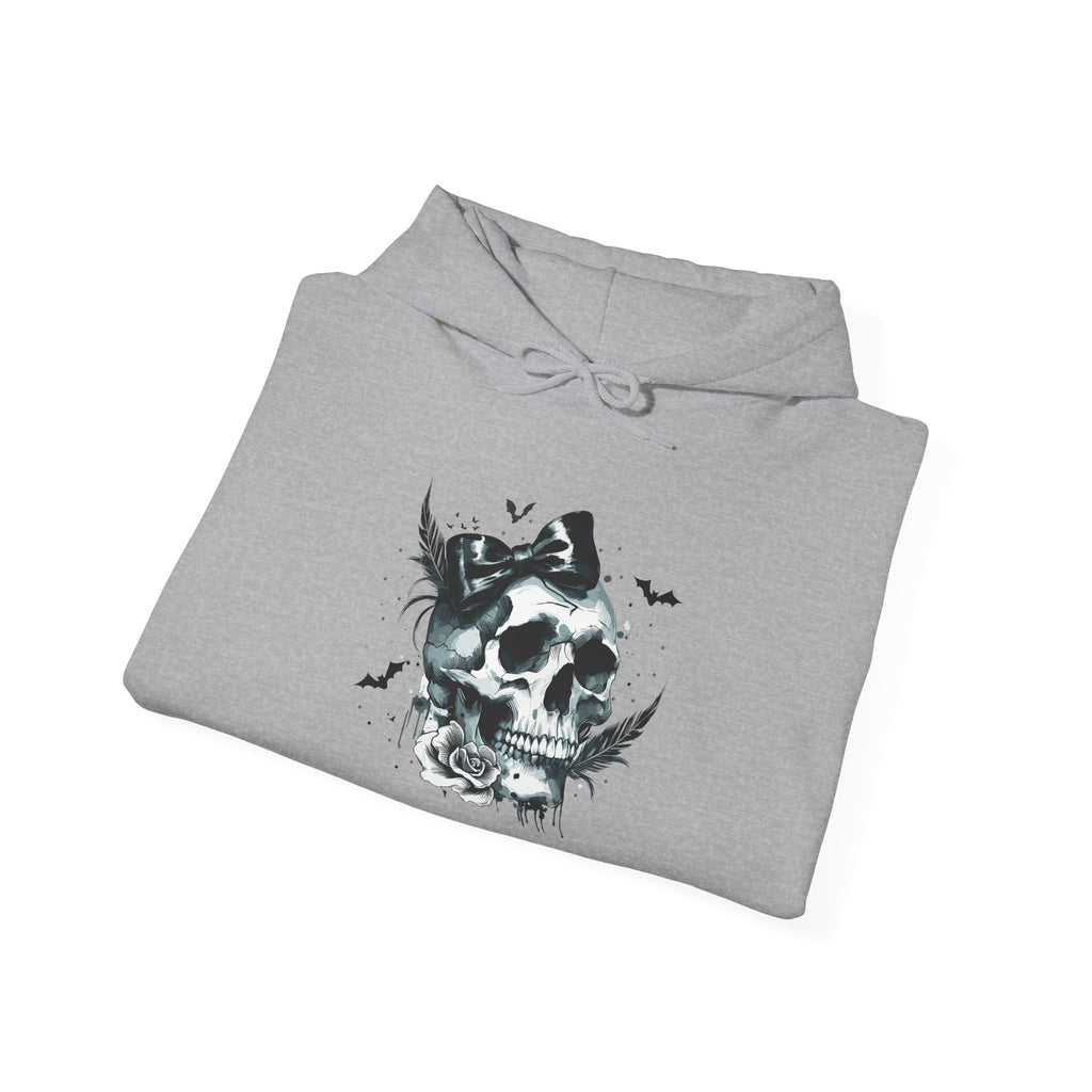 Halloween Skull Hoodie — 'Not Hiding From Halloween' Gothic Skull & Pumpkin Sleeve Pullover