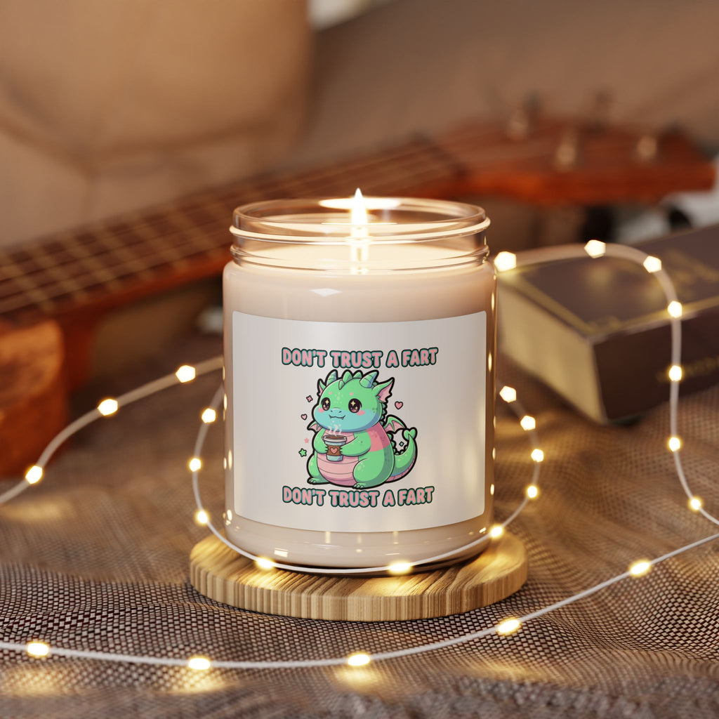 Don't Trust a Fart Soy Candle | kawaii threat, pastel cute menacing