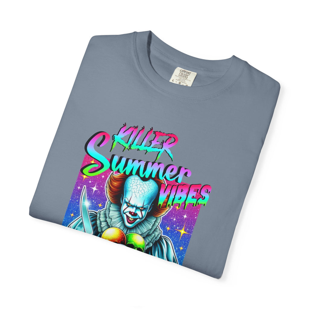 Graphic T-Shirt — "Mild Summer Vibes" Neon Clown Ice Cream Design