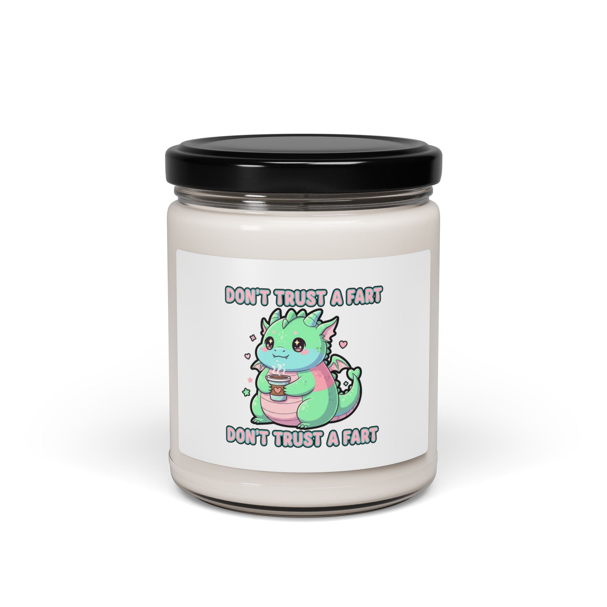 Don't Trust a Fart Soy Candle | kawaii threat, pastel cute menacing