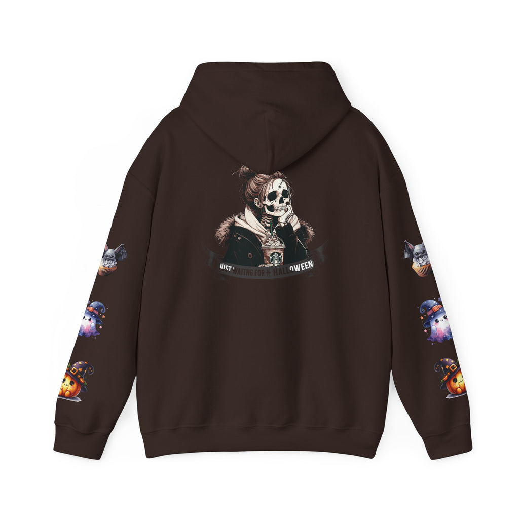 Halloween Skull Hoodie — 'Not Hiding From Halloween' Gothic Skull & Pumpkin Sleeve Pullover
