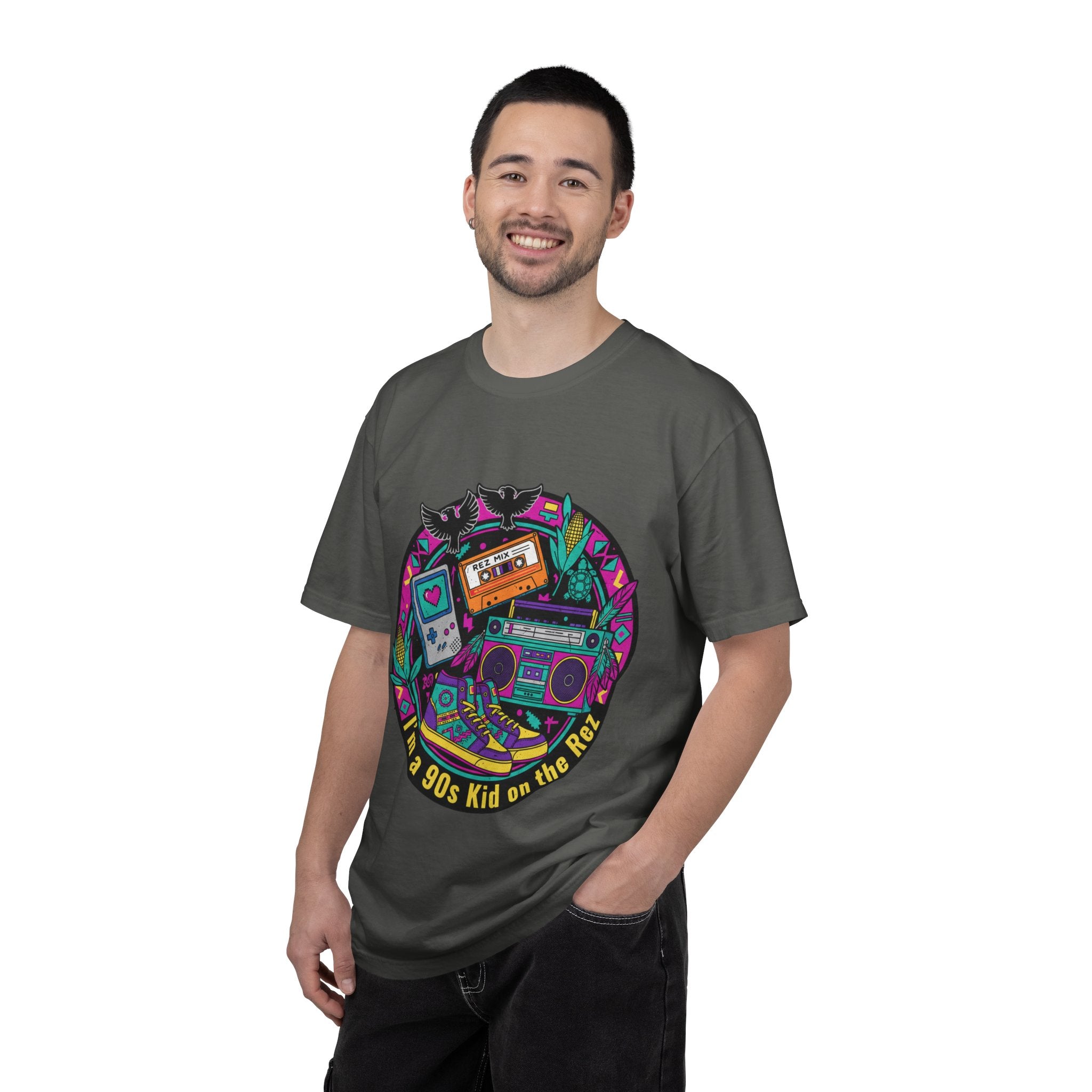 90s Kid T-Shirt — "I'm a 90s Kid on the Rewind" Retro Gamer, Cassette & Boombox Tee