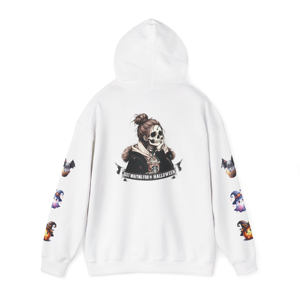 Halloween Skull Hoodie — 'Not Hiding From Halloween' Gothic Skull & Pumpkin Sleeve Pullover