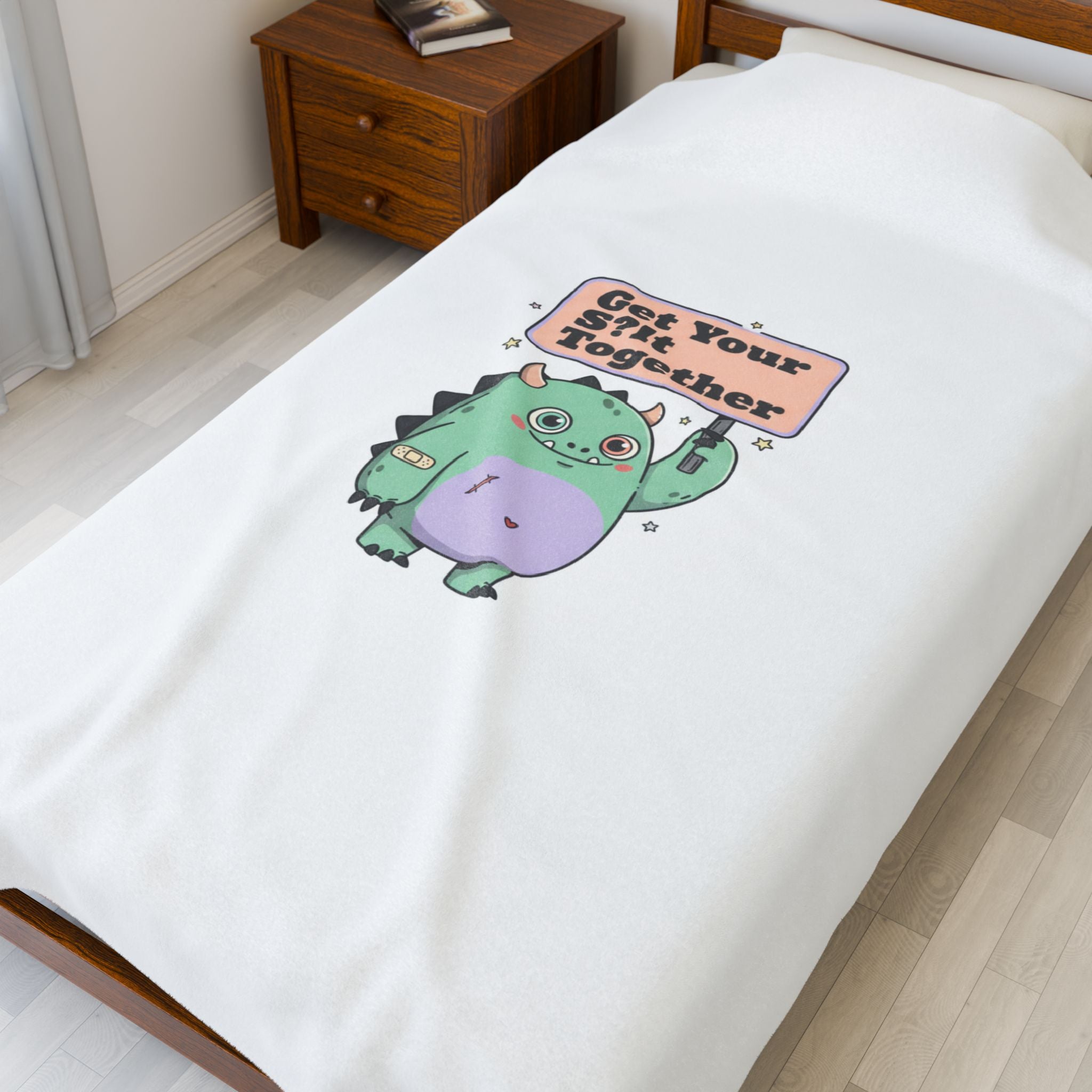 Get Your Sh*t Together Plush Blanket | Mildly Menacing Positivity, dark humor inspirational