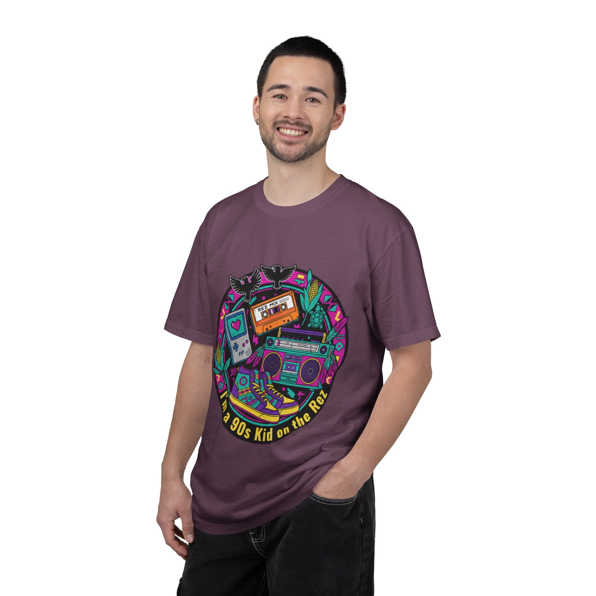90s Kid T-Shirt — "I'm a 90s Kid on the Rewind" Retro Gamer, Cassette & Boombox Tee