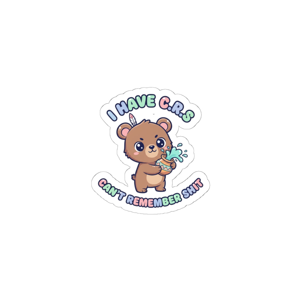Cute Menacing Bear Sticker | Soft Threat kawaii, pastel sarcasm