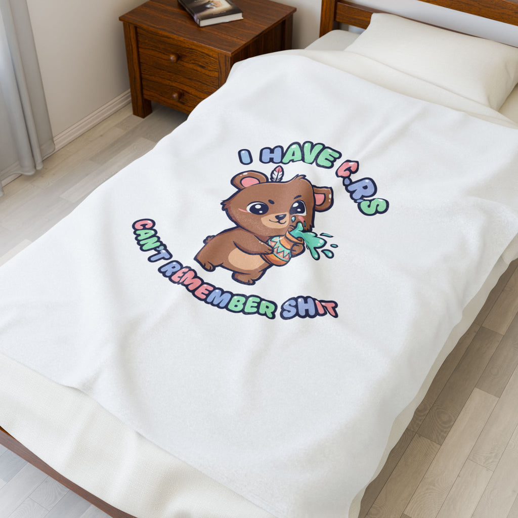 Cute Menacing Kawaii Bear Blanket | Soft Threat pastel sarcasm