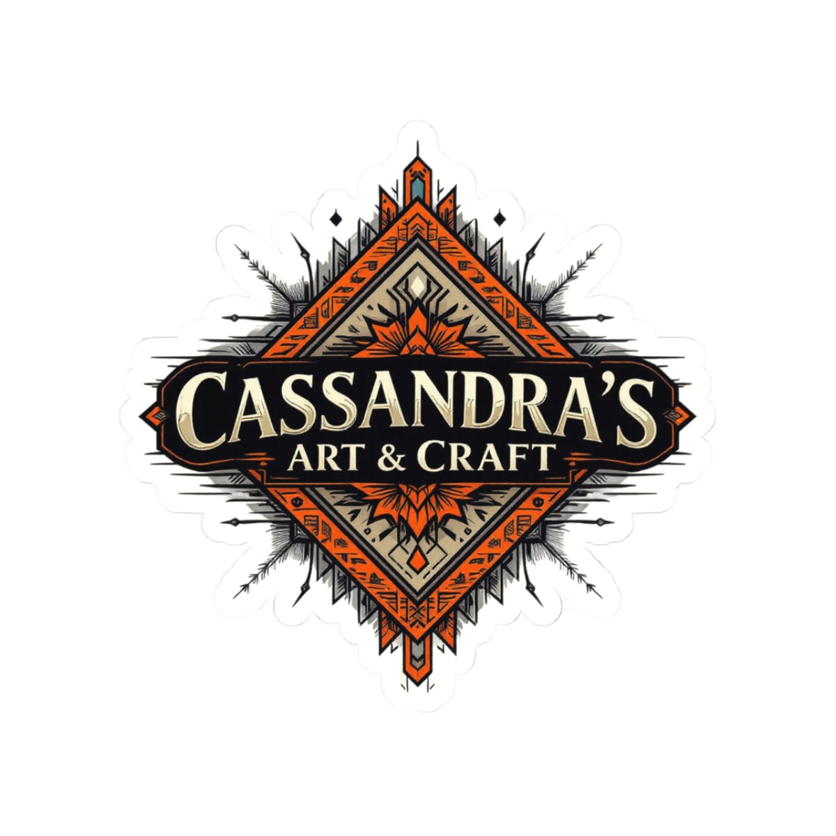 Kiss-Cut Sticker — Cassandra’s Art & Craft Logo (Decorative Laptop/Notebook Decal)