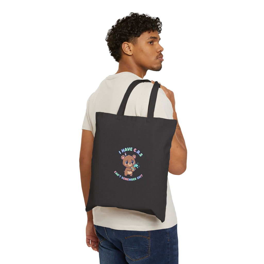 Cute Menacing Bear Tote | Soft Threat kawaii grunge, pastel sarcastic design