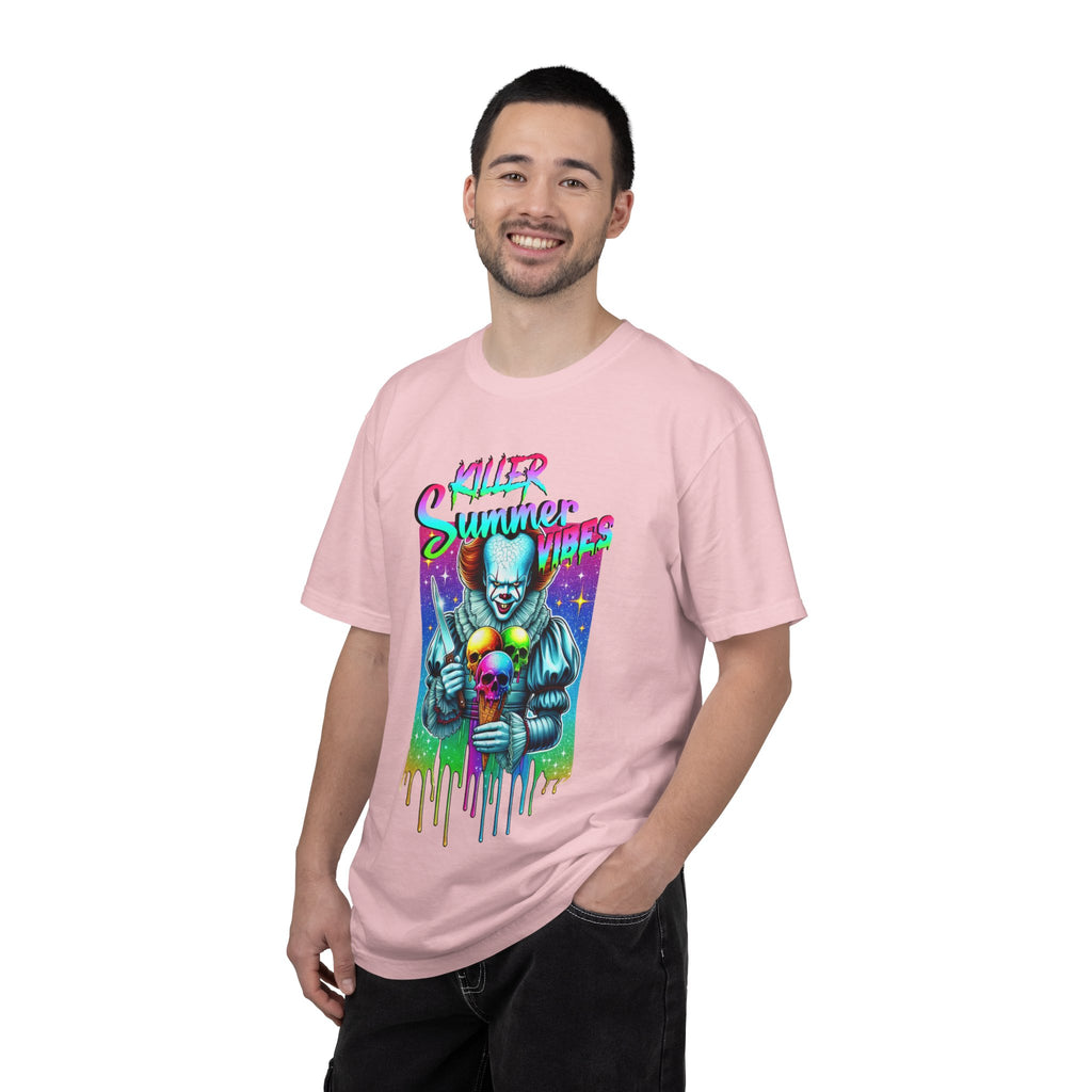 Graphic T-Shirt — "Mild Summer Vibes" Neon Clown Ice Cream Design