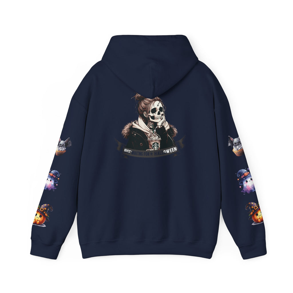 Halloween Skull Hoodie — 'Not Hiding From Halloween' Gothic Skull & Pumpkin Sleeve Pullover