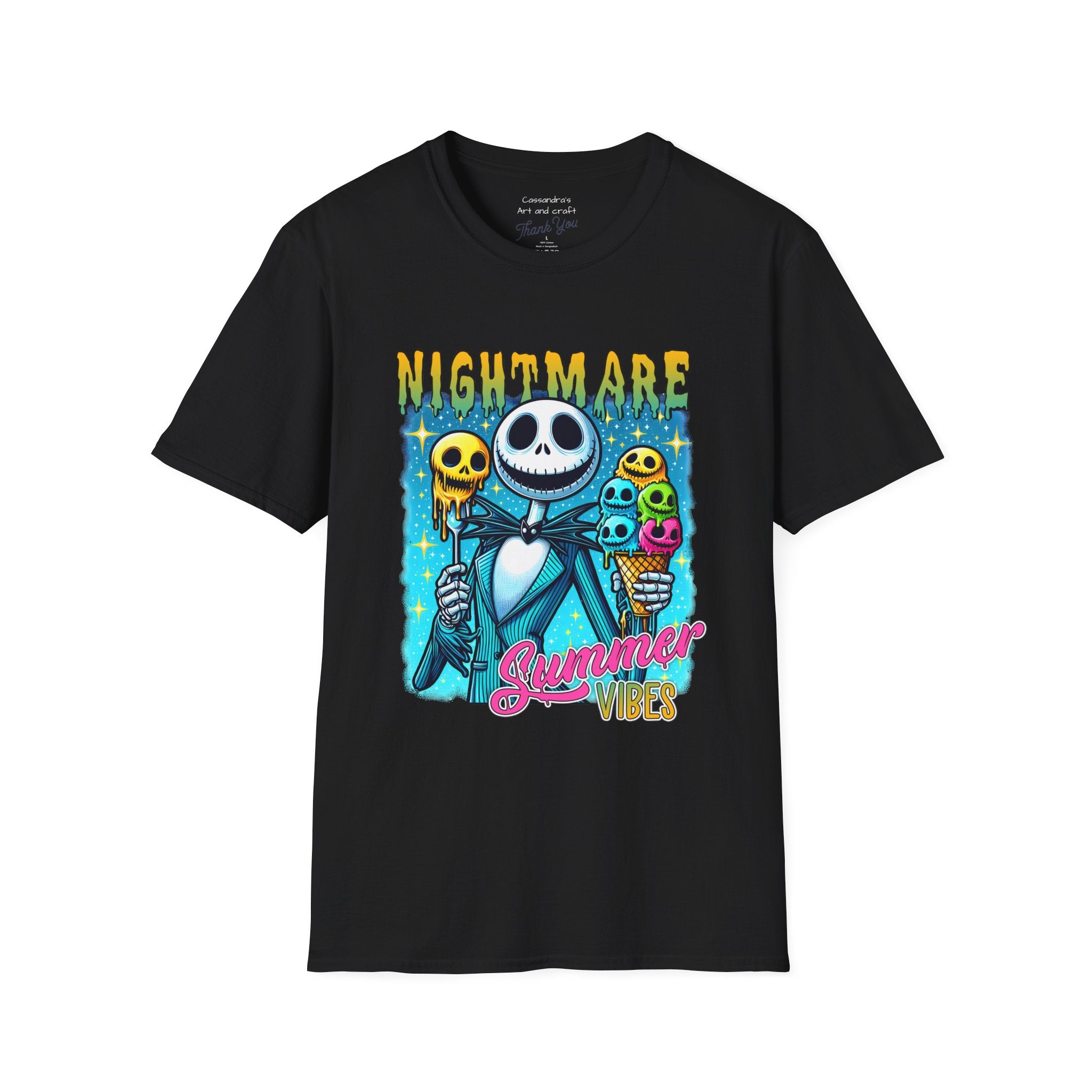 Nightmare Summer Vibes T-Shirt — Jack Skellington Ice Cream Graphic Tee