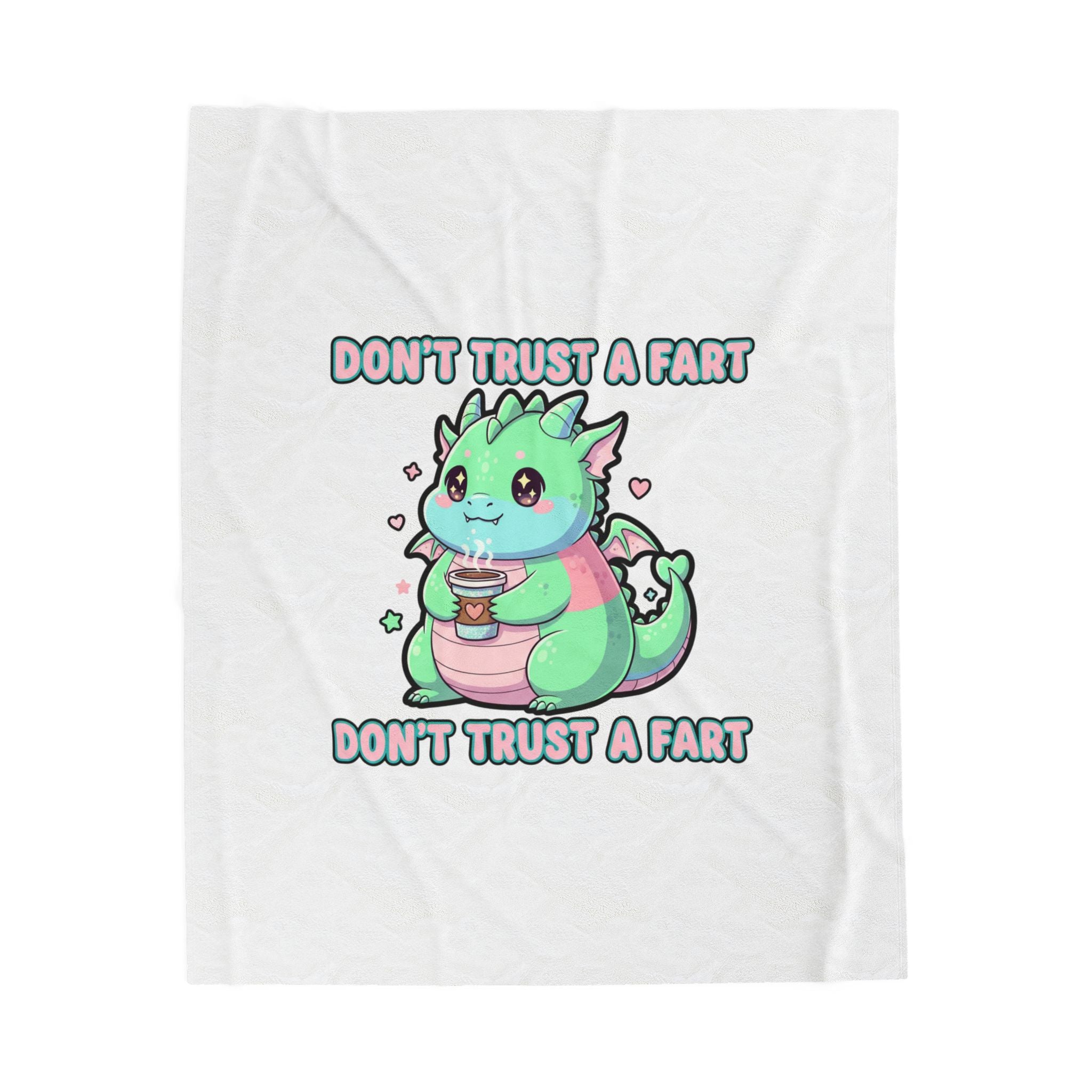 Don't Trust a Fart Plush Blanket | kawaii threat, soft grunge cute