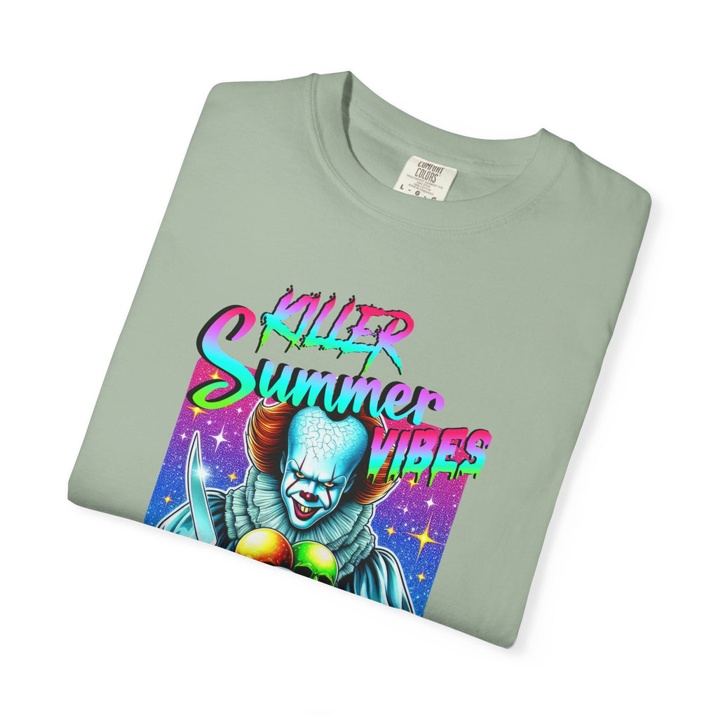 Graphic T-Shirt — "Mild Summer Vibes" Neon Clown Ice Cream Design