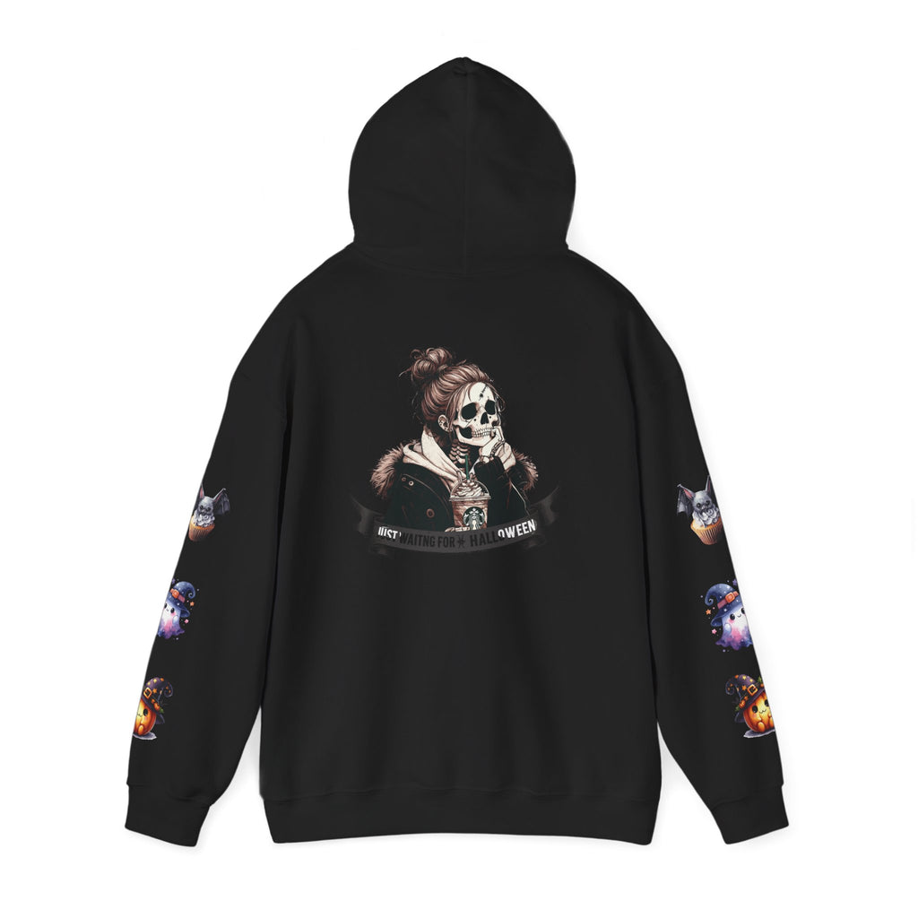 Halloween Skull Hoodie — 'Not Hiding From Halloween' Gothic Skull & Pumpkin Sleeve Pullover