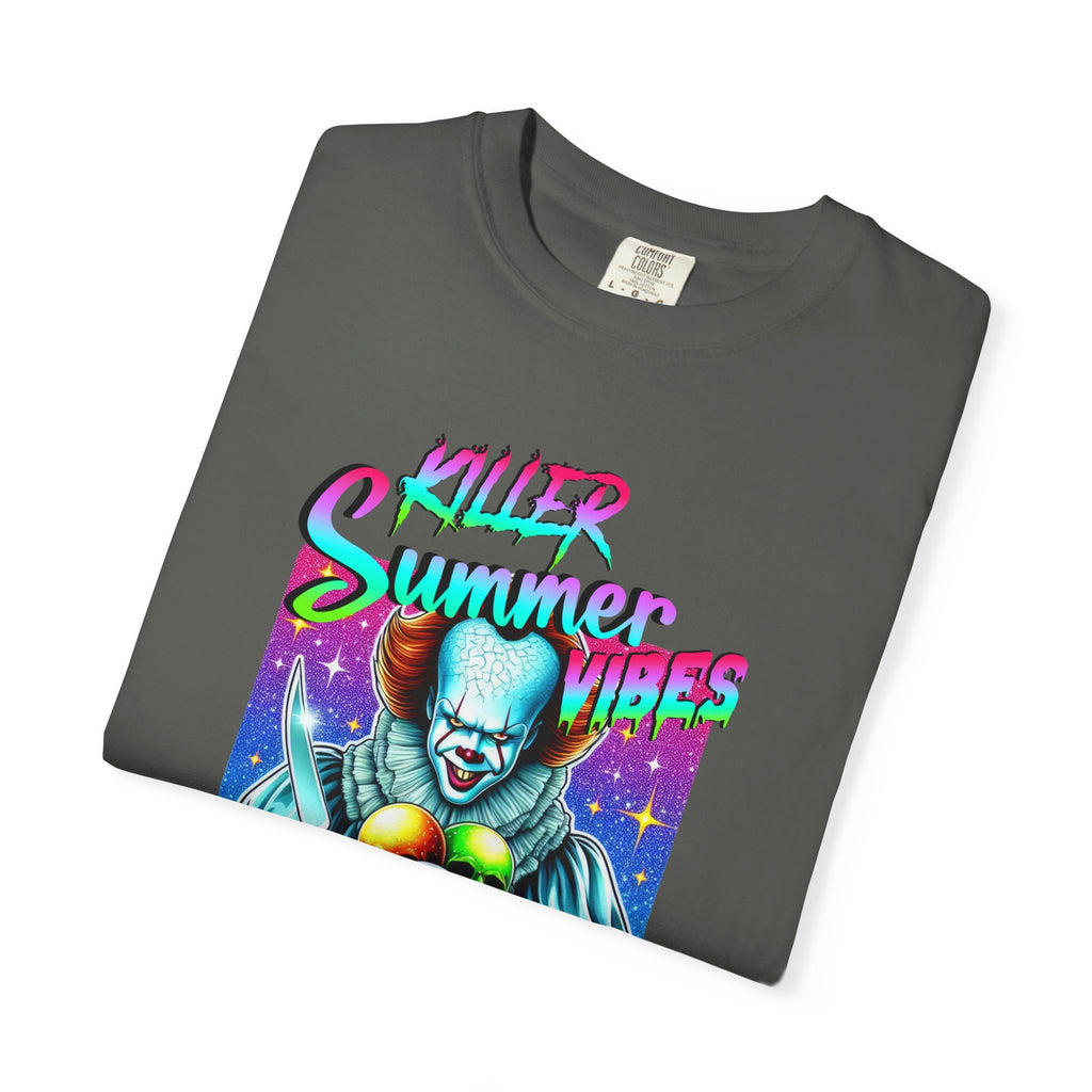 Graphic T-Shirt — "Mild Summer Vibes" Neon Clown Ice Cream Design