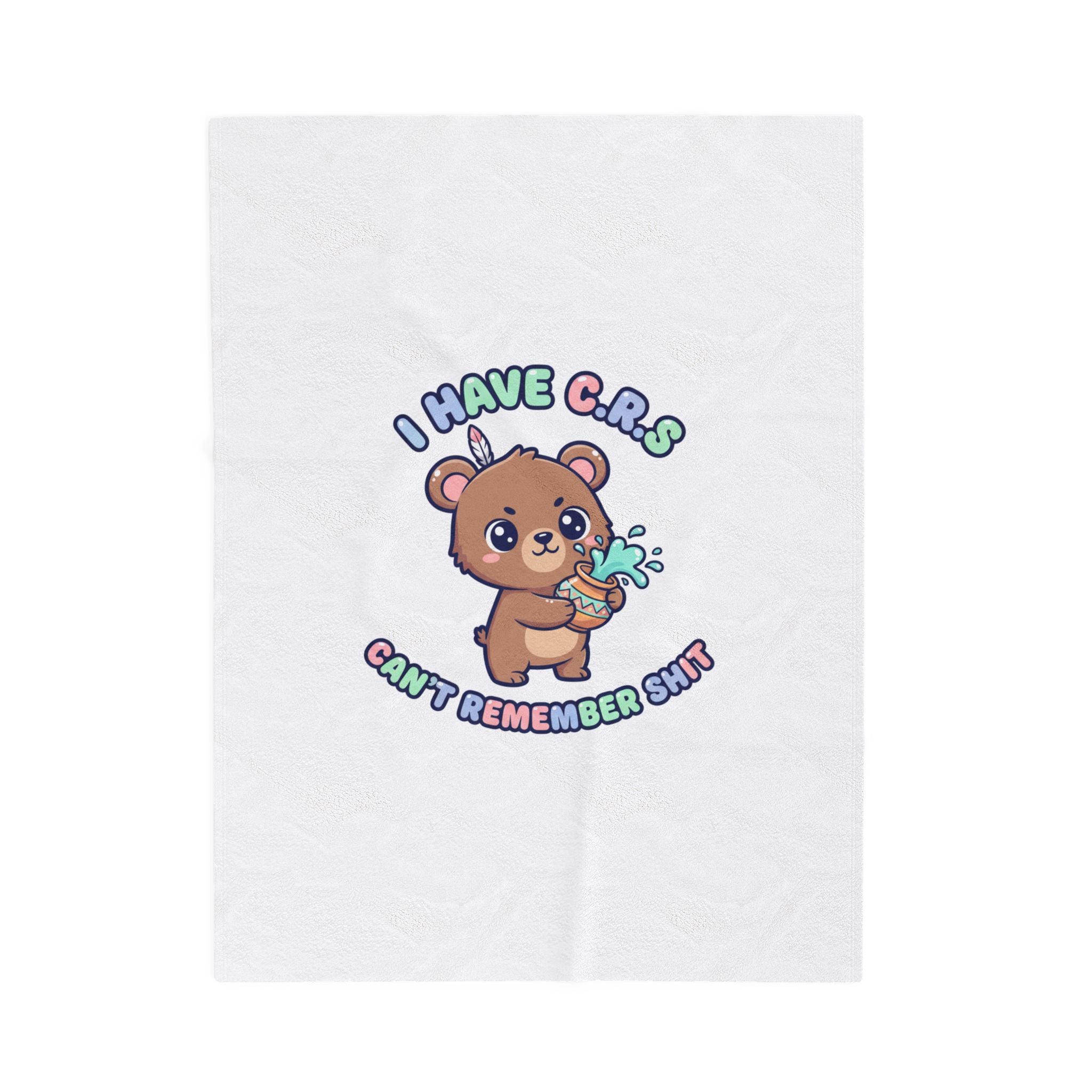 Cute Menacing Kawaii Bear Blanket | Soft Threat pastel sarcasm