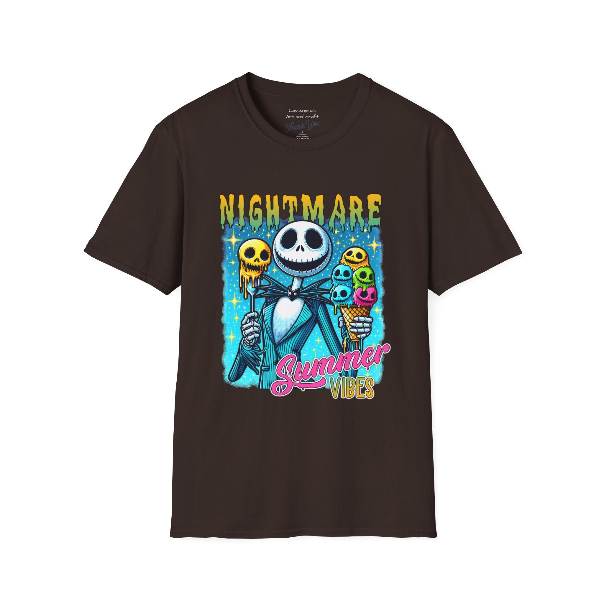 Nightmare Summer Vibes T-Shirt — Jack Skellington Ice Cream Graphic Tee