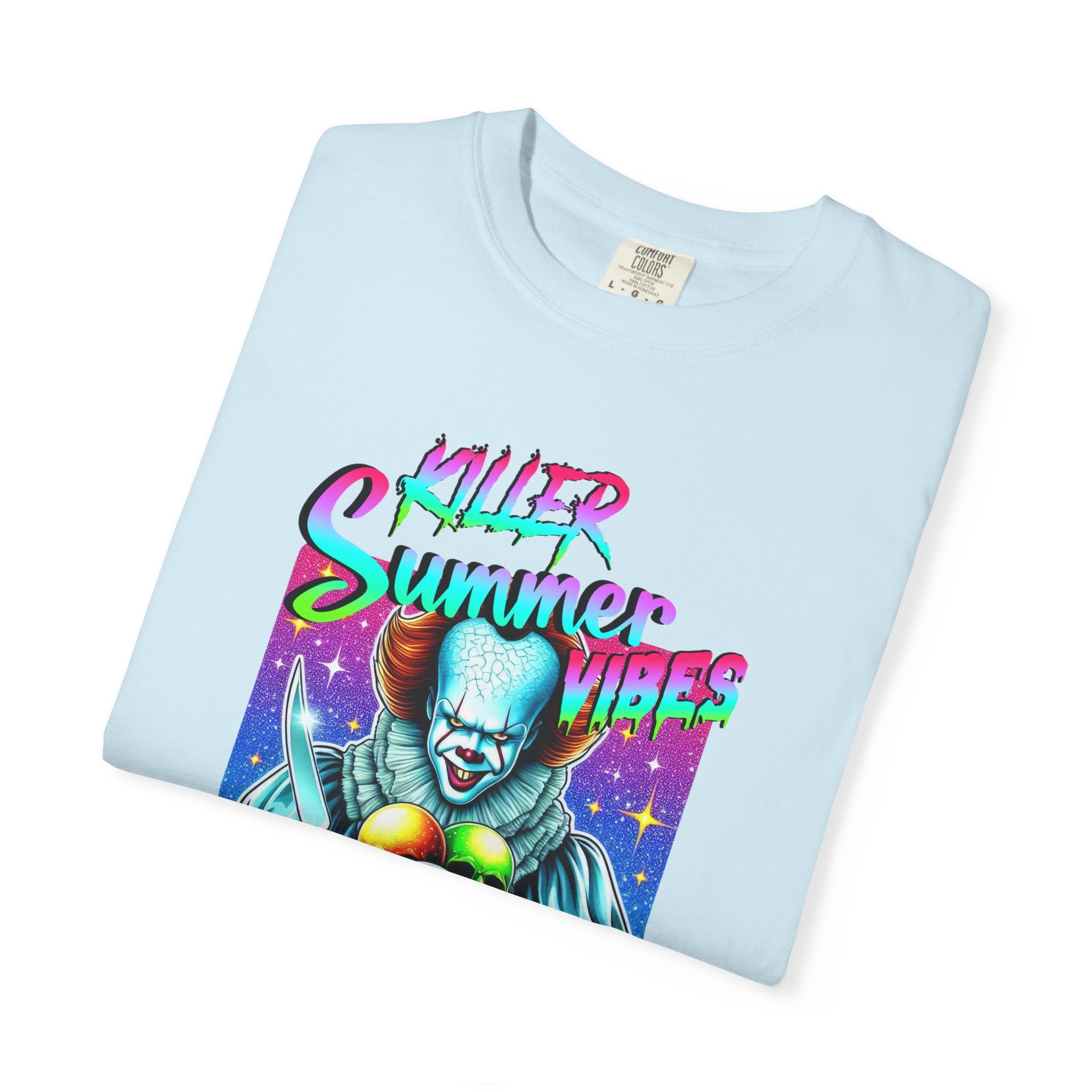 Graphic T-Shirt — "Mild Summer Vibes" Neon Clown Ice Cream Design