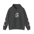 Halloween Skull Hoodie — 'Not Hiding From Halloween' Gothic Skull & Pumpkin Sleeve Pullover