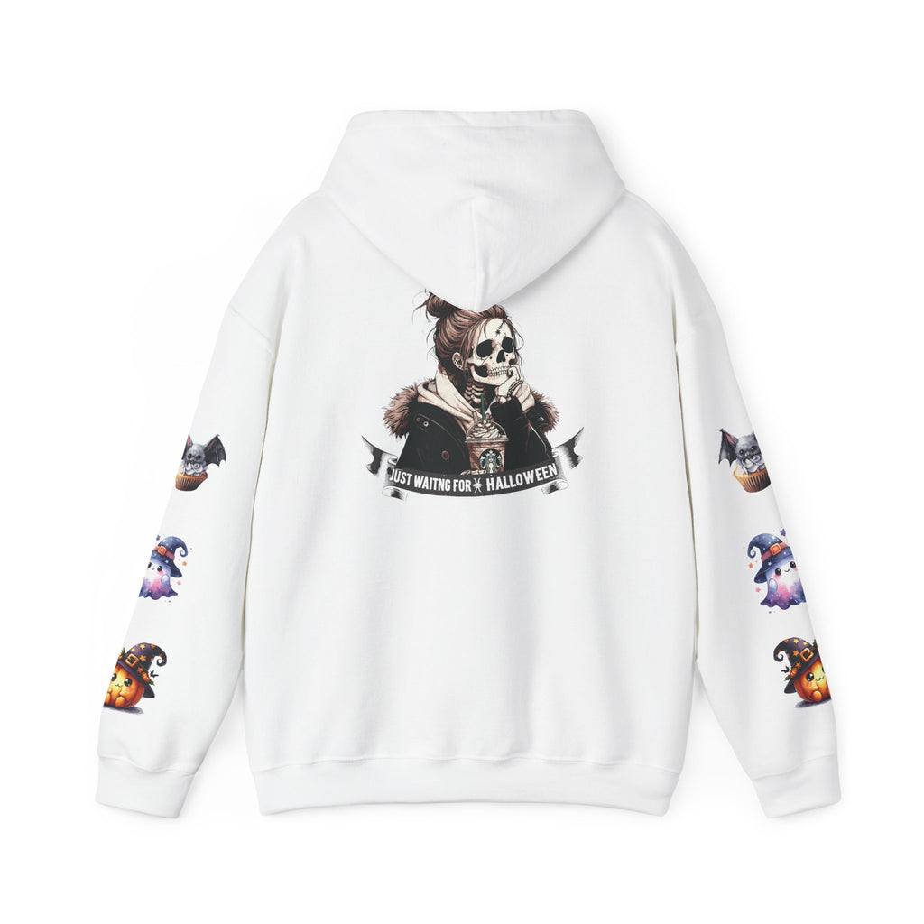 Halloween Skull Hoodie — 'Not Hiding From Halloween' Gothic Skull & Pumpkin Sleeve Pullover