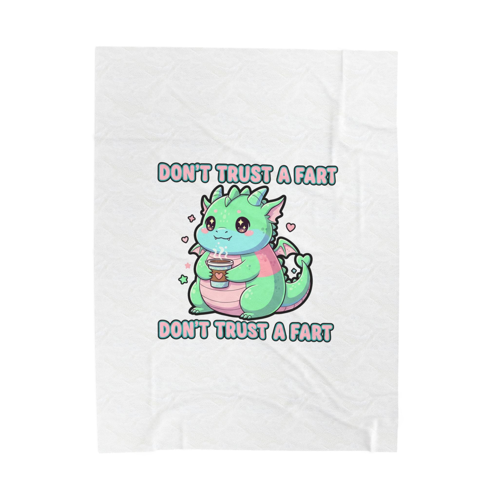Don't Trust a Fart Plush Blanket | kawaii threat, soft grunge cute