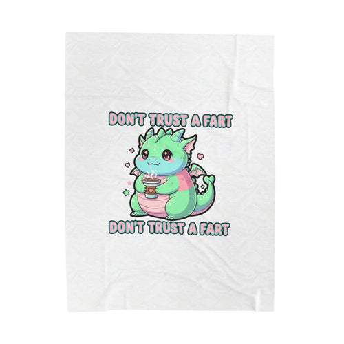 Don't Trust a Fart Plush Blanket | kawaii threat, soft grunge cute