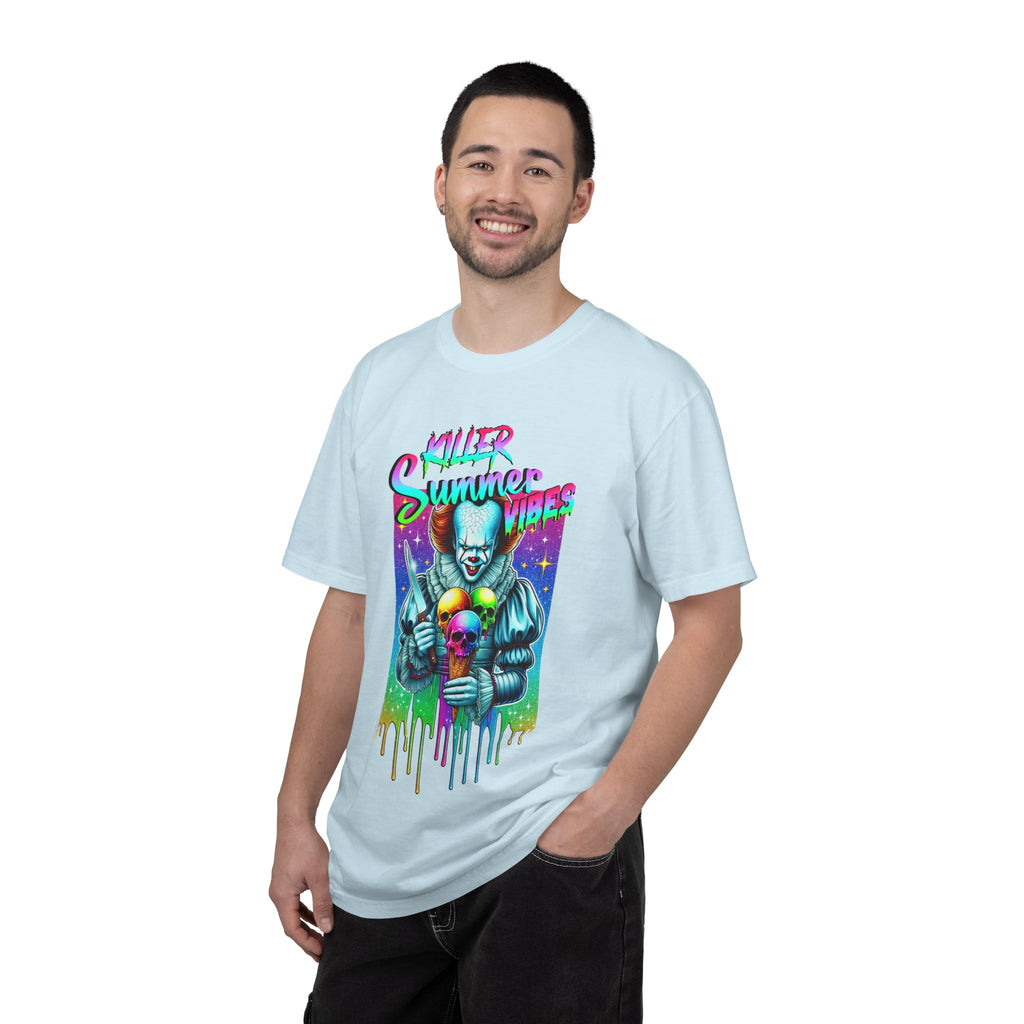 Graphic T-Shirt — "Mild Summer Vibes" Neon Clown Ice Cream Design