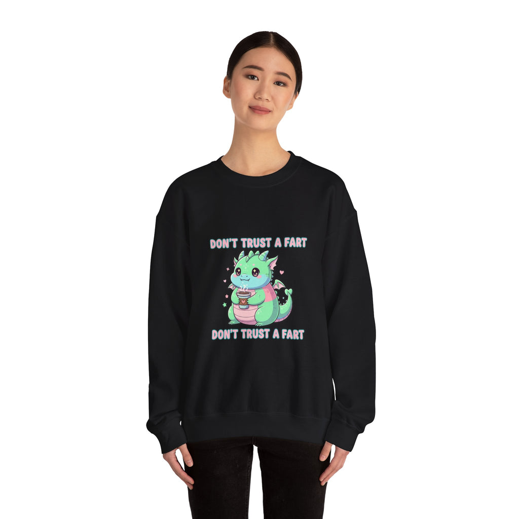 Don’t Trust a Fart Crewneck Sweatshirt | kawaii threat, cute menacing