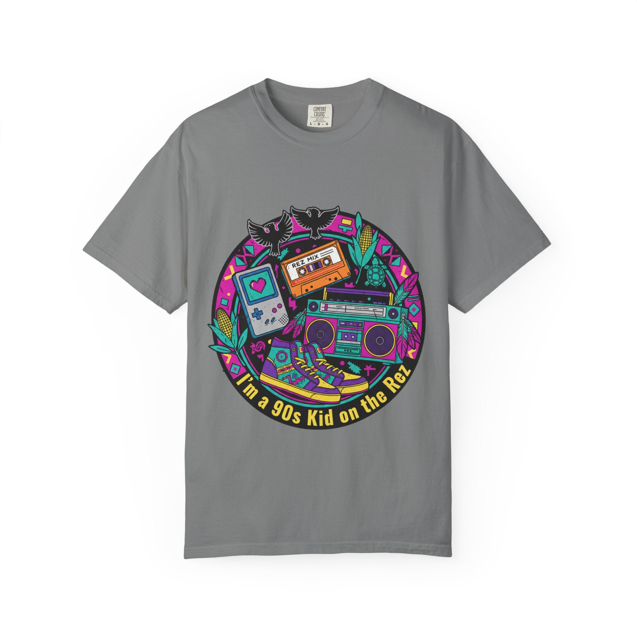 90s Kid T-Shirt — "I'm a 90s Kid on the Rewind" Retro Gamer, Cassette & Boombox Tee