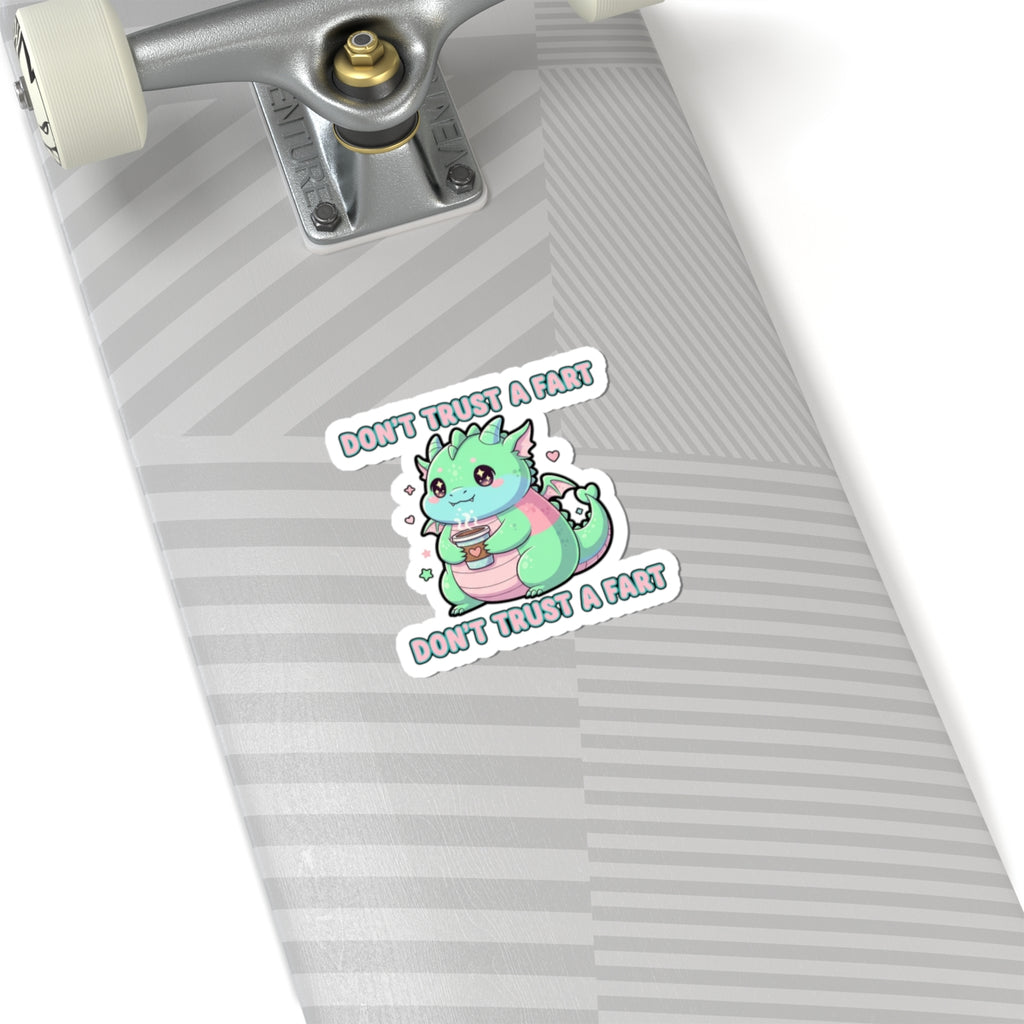 Don't Trust a Fart Kiss-Cut Sticker | kawaii threat, pastel cute menacing