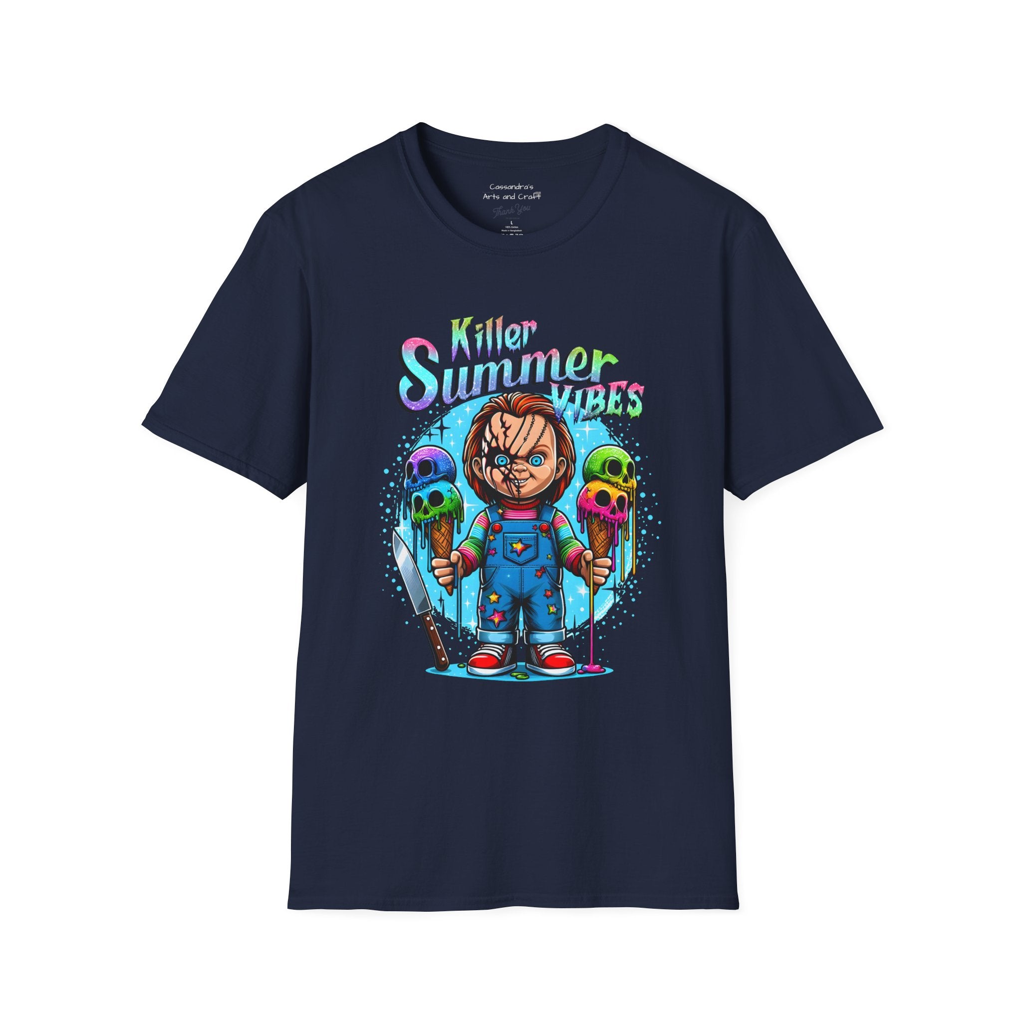 Chucky Killer Summer Tee — Retro Horror Ice Cream Graphic T-Shirt