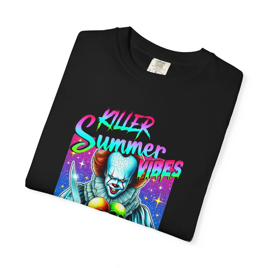 Graphic T-Shirt — "Mild Summer Vibes" Neon Clown Ice Cream Design