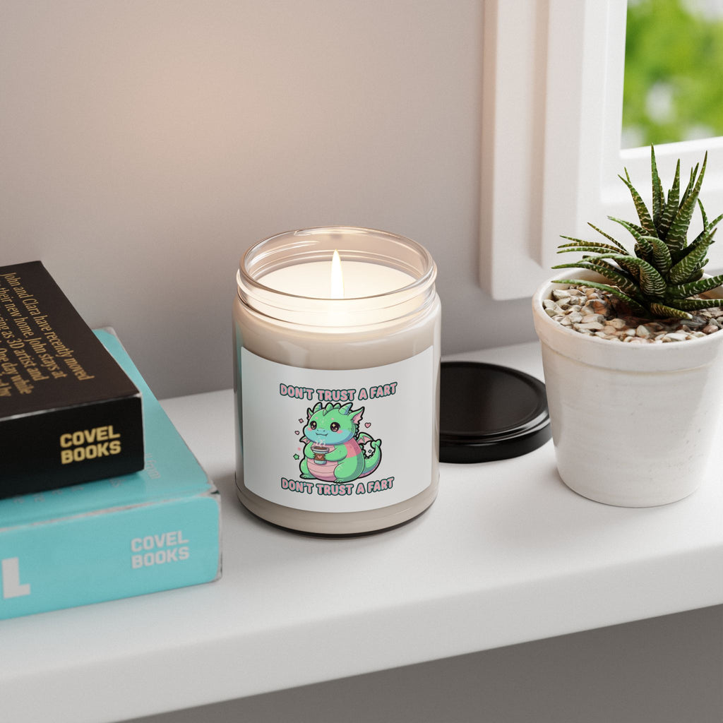 Don't Trust a Fart Soy Candle | kawaii threat, pastel cute menacing