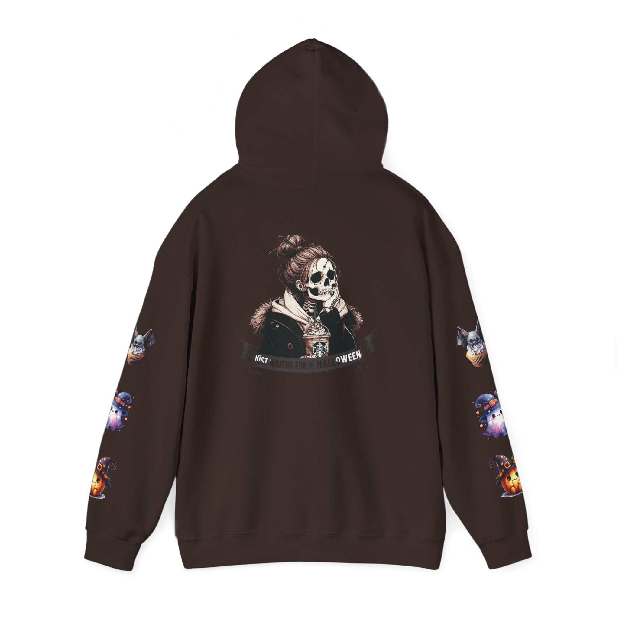 Halloween Skull Hoodie — 'Not Hiding From Halloween' Gothic Skull & Pumpkin Sleeve Pullover
