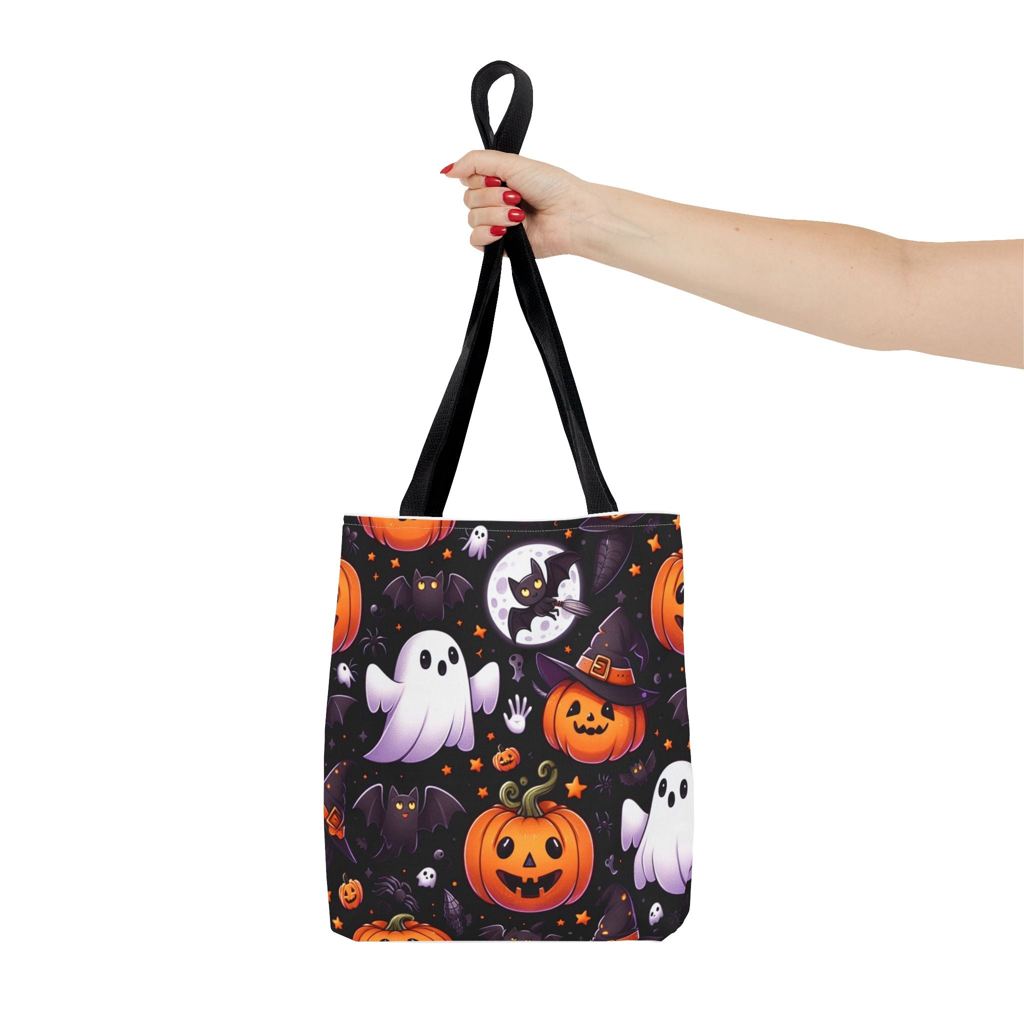 Halloween Ghosts & Pumpkins Tote Bag - Cute Spooky All-Over Print