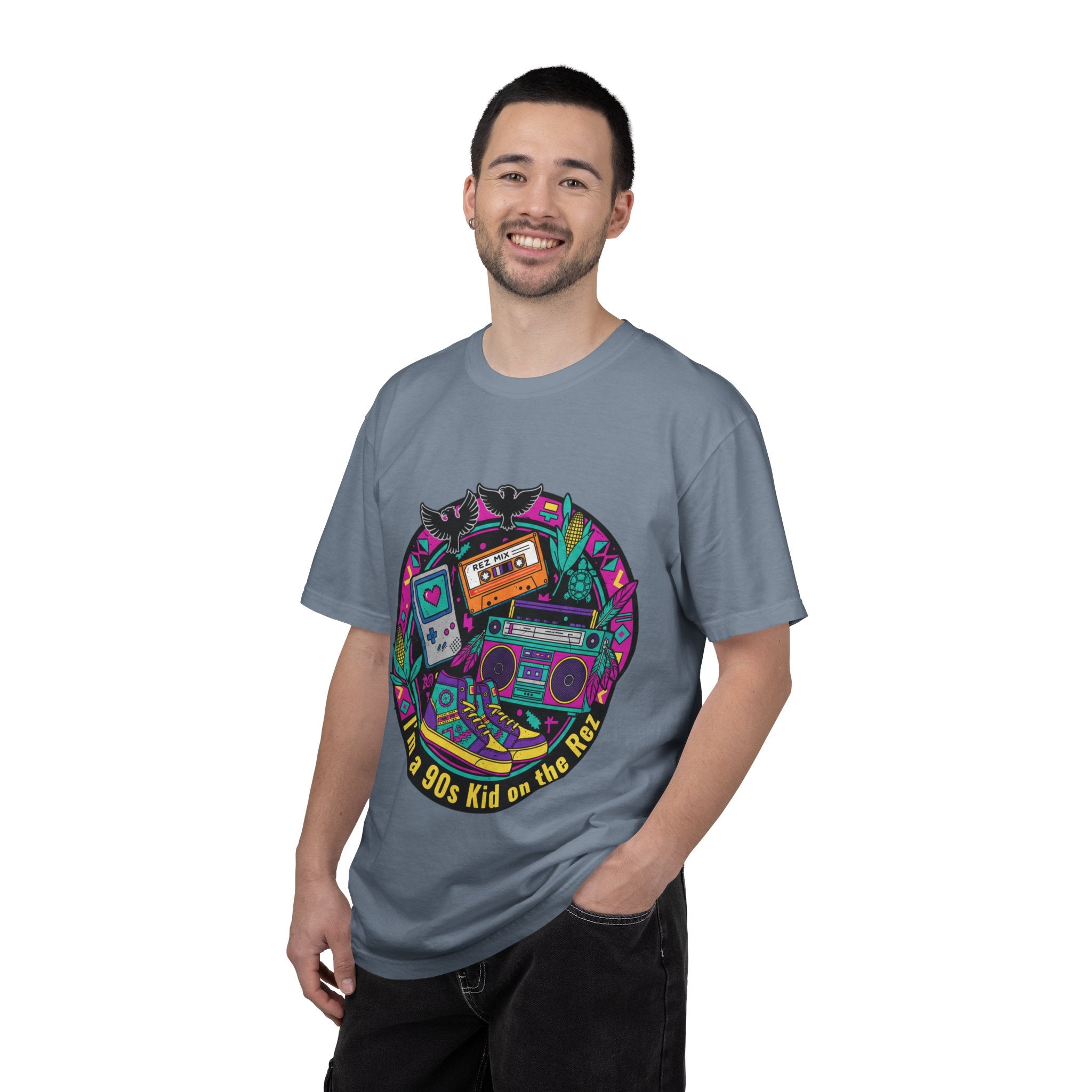 90s Kid T-Shirt — "I'm a 90s Kid on the Rewind" Retro Gamer, Cassette & Boombox Tee