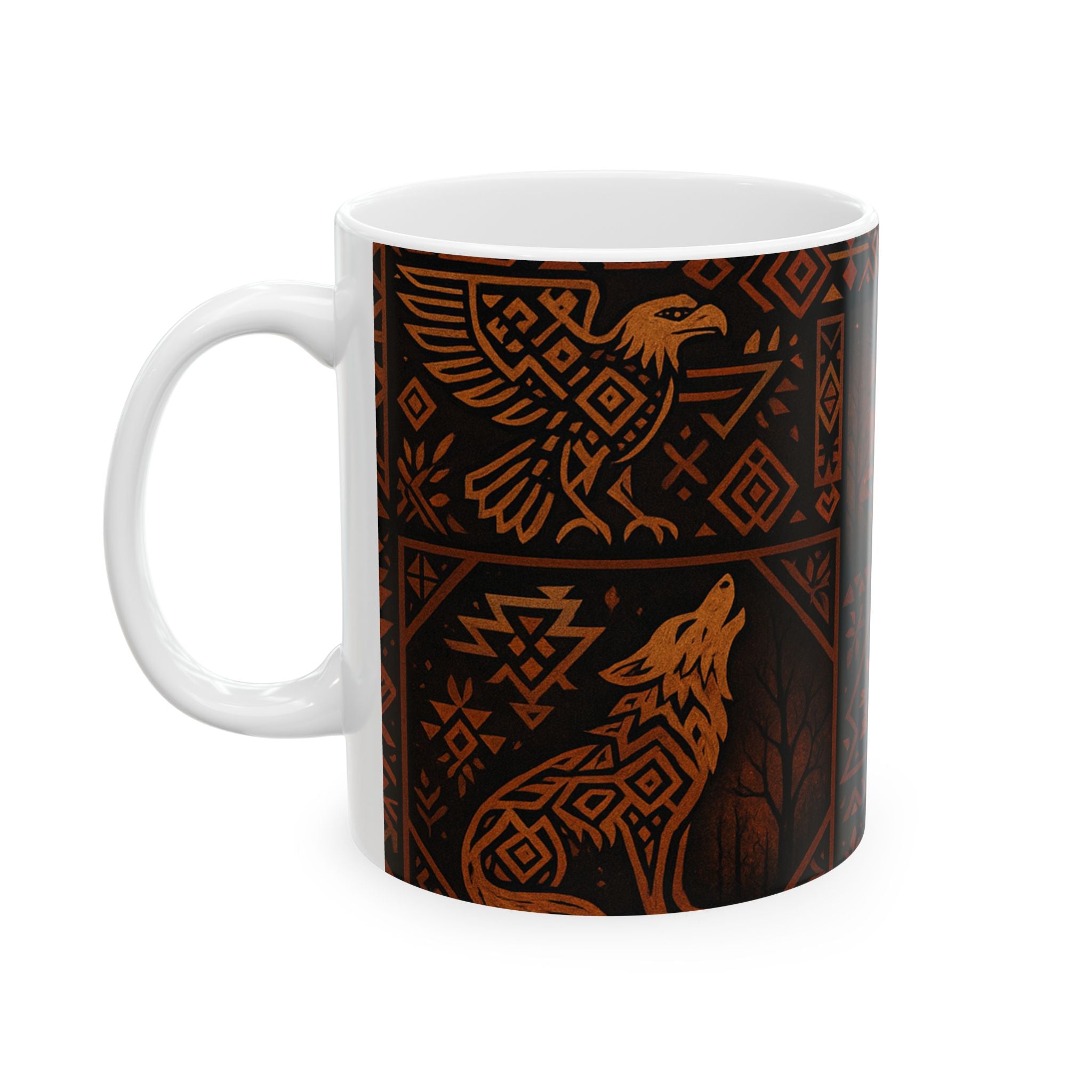 Halloween Pumpkin & Crows Ceramic Mug — Spooky Fall Coffee Cup (11oz, 15oz)