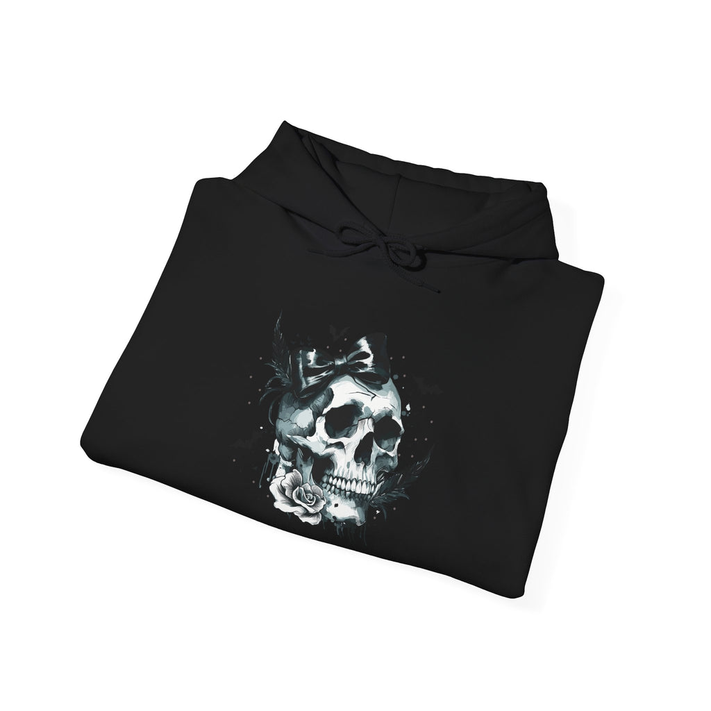 Halloween Skull Hoodie — 'Not Hiding From Halloween' Gothic Skull & Pumpkin Sleeve Pullover