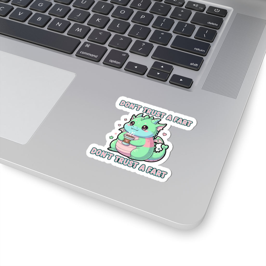 Don't Trust a Fart Kiss-Cut Sticker | kawaii threat, pastel cute menacing