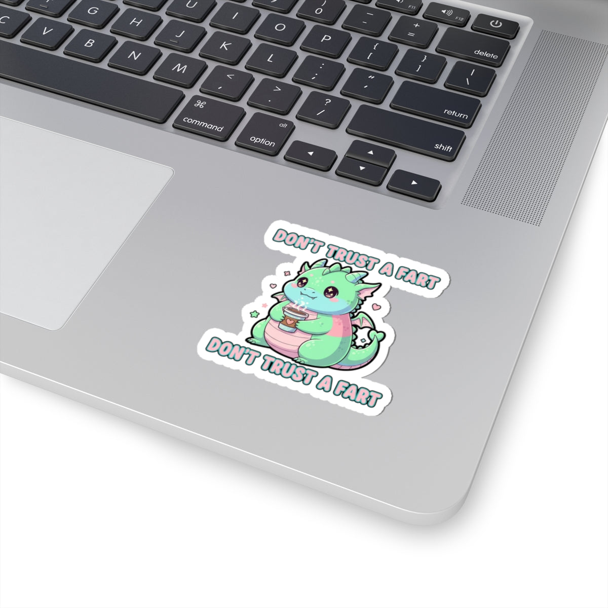 Don't Trust a Fart Kiss-Cut Sticker | kawaii threat, pastel cute menacing