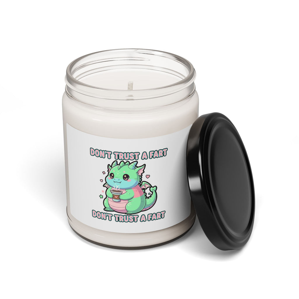 Don't Trust a Fart Soy Candle | kawaii threat, pastel cute menacing