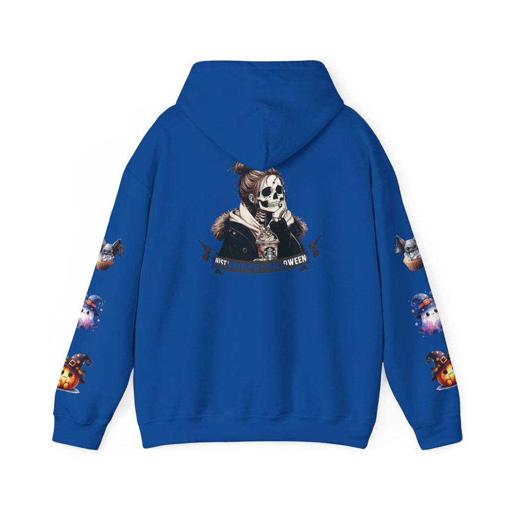 Halloween Skull Hoodie — 'Not Hiding From Halloween' Gothic Skull & Pumpkin Sleeve Pullover