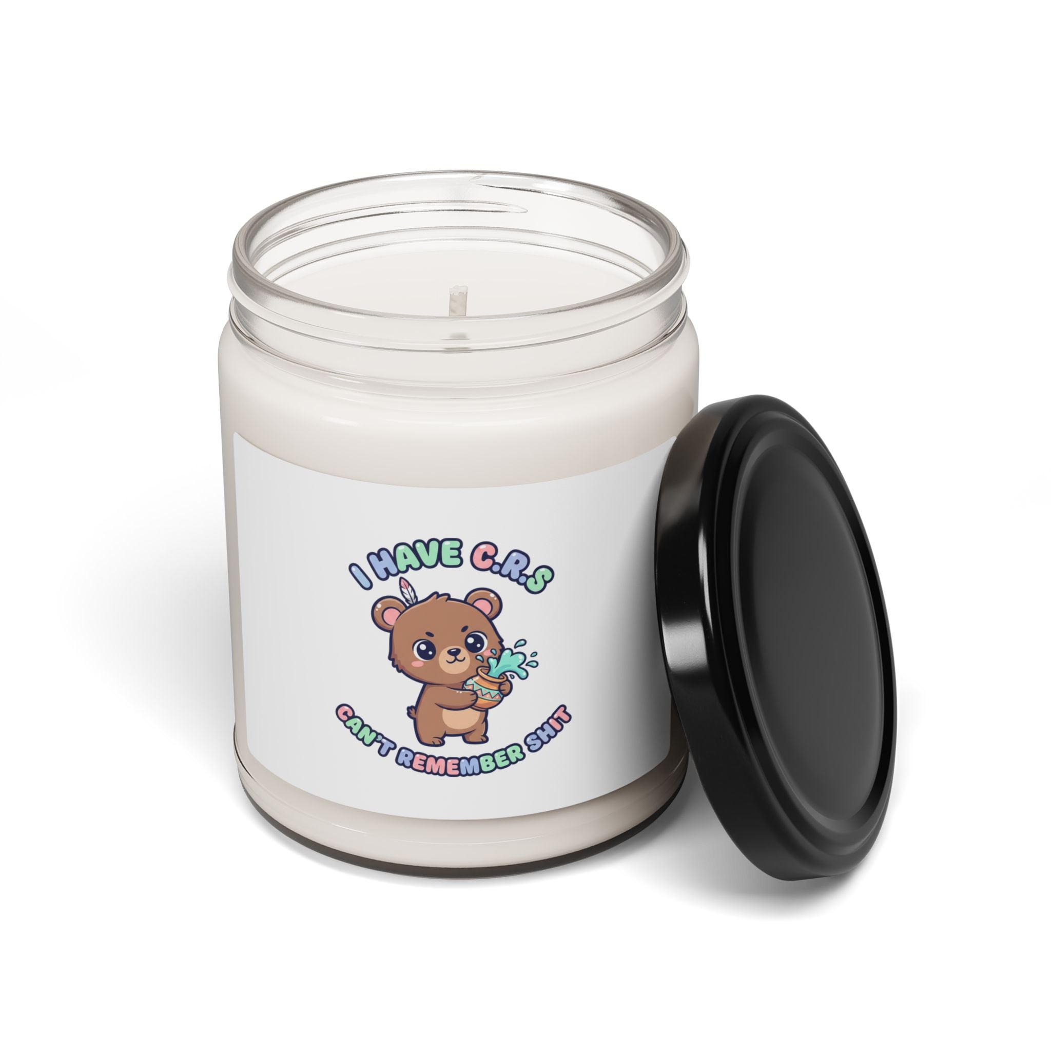 Kawaii Menacing Bear Candle, Soy Scented Jar | Soft Threat pastel sarcasm