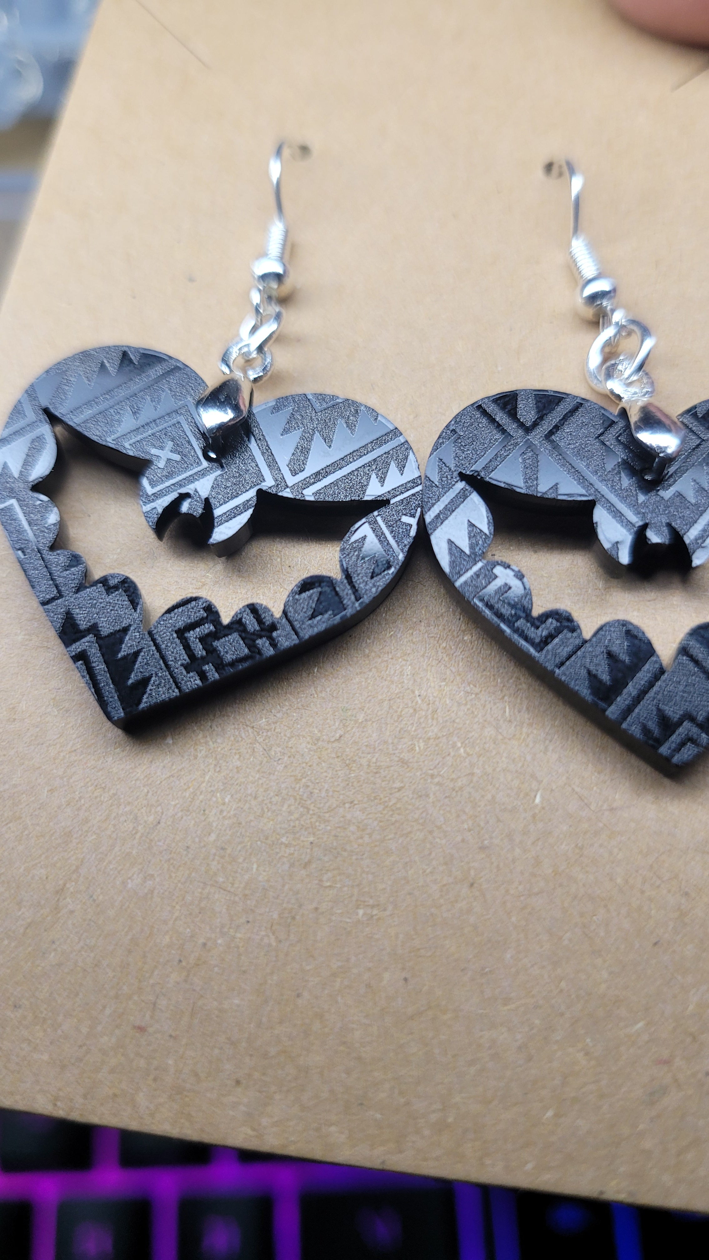 Aztec Heart Earrings