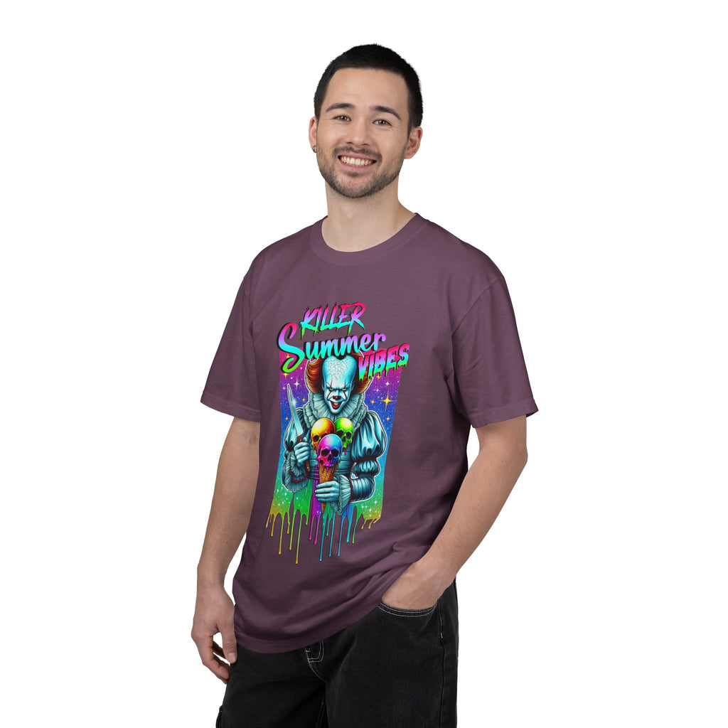 Graphic T-Shirt — "Mild Summer Vibes" Neon Clown Ice Cream Design