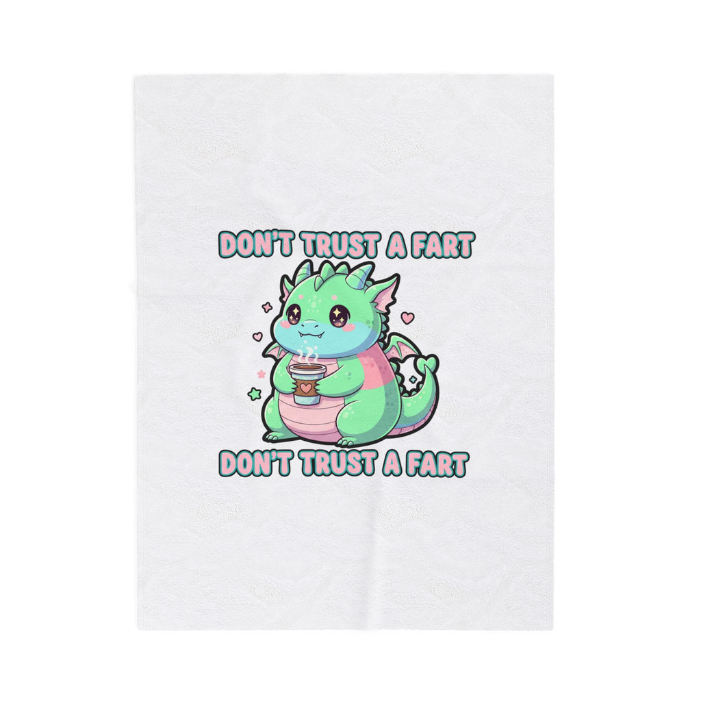 Don't Trust a Fart Plush Blanket | kawaii threat, soft grunge cute