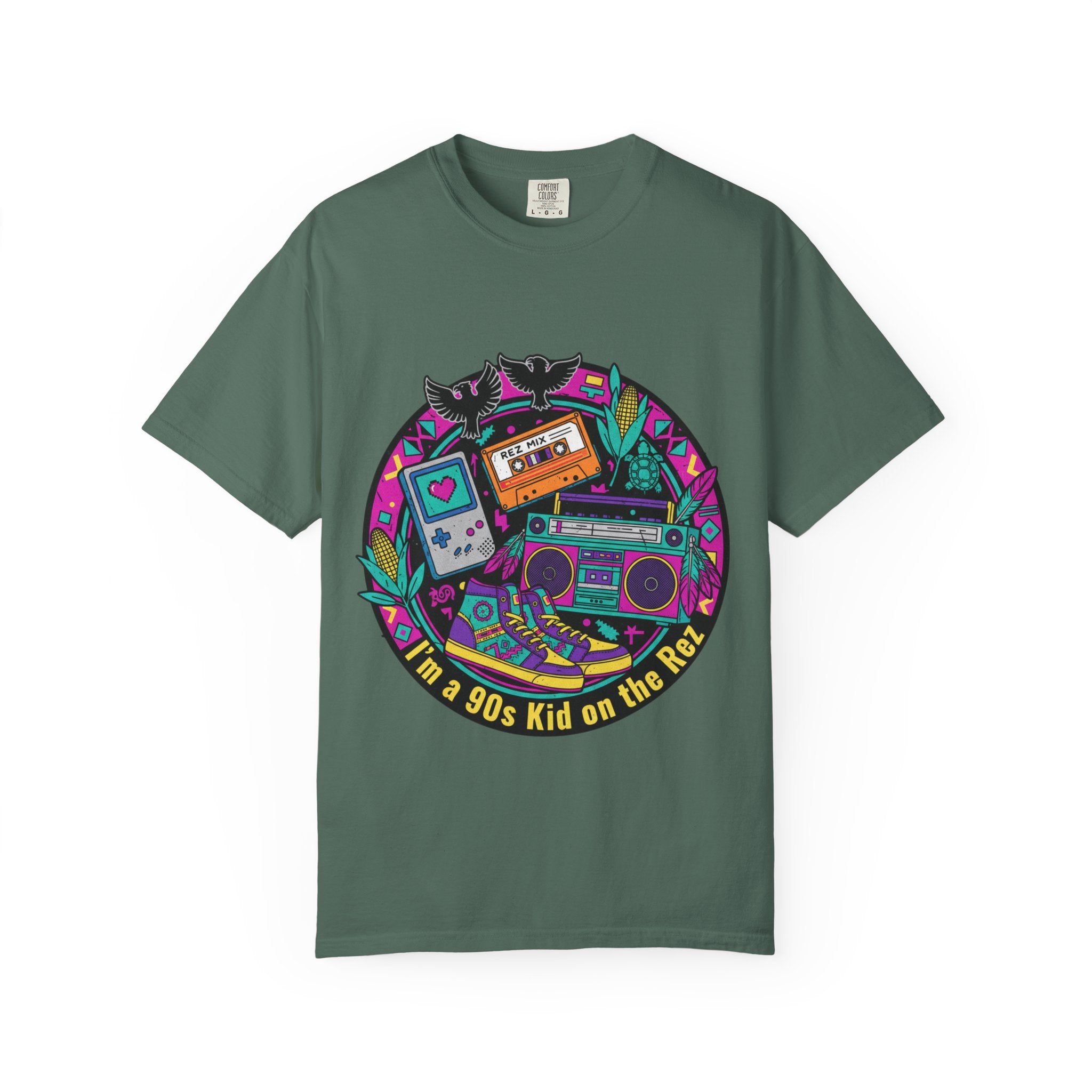 90s Kid T-Shirt — "I'm a 90s Kid on the Rewind" Retro Gamer, Cassette & Boombox Tee
