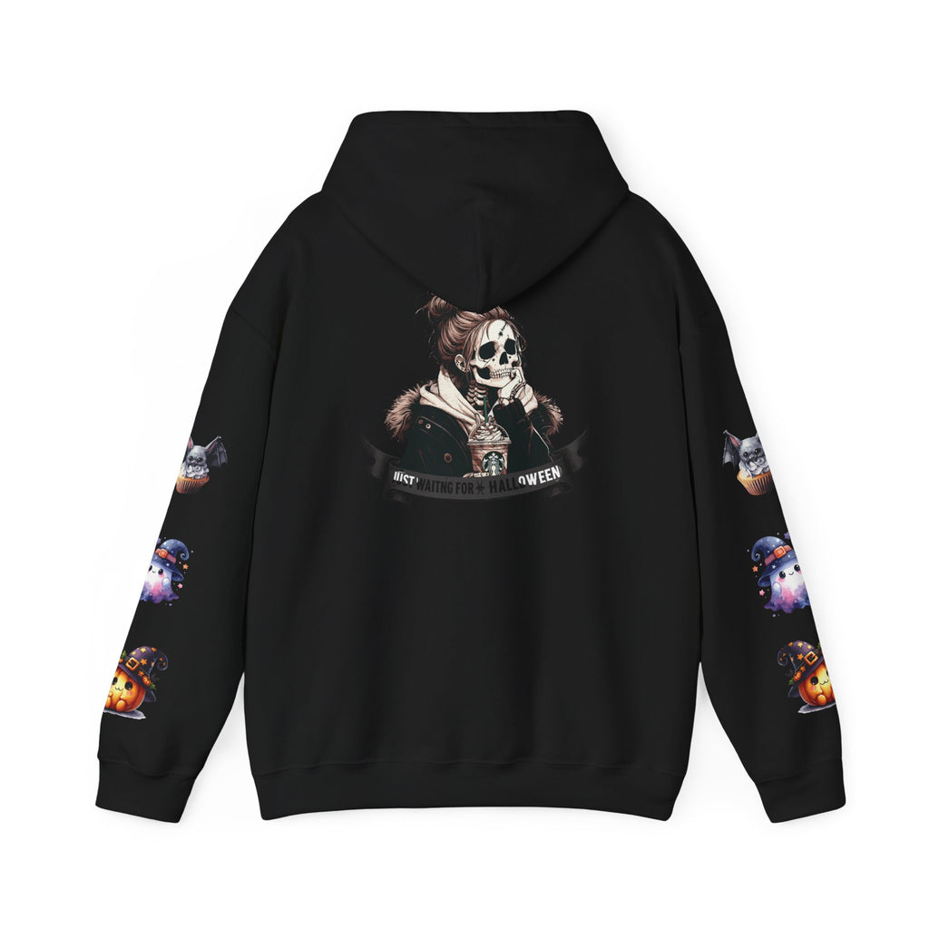 Halloween Skull Hoodie — 'Not Hiding From Halloween' Gothic Skull & Pumpkin Sleeve Pullover