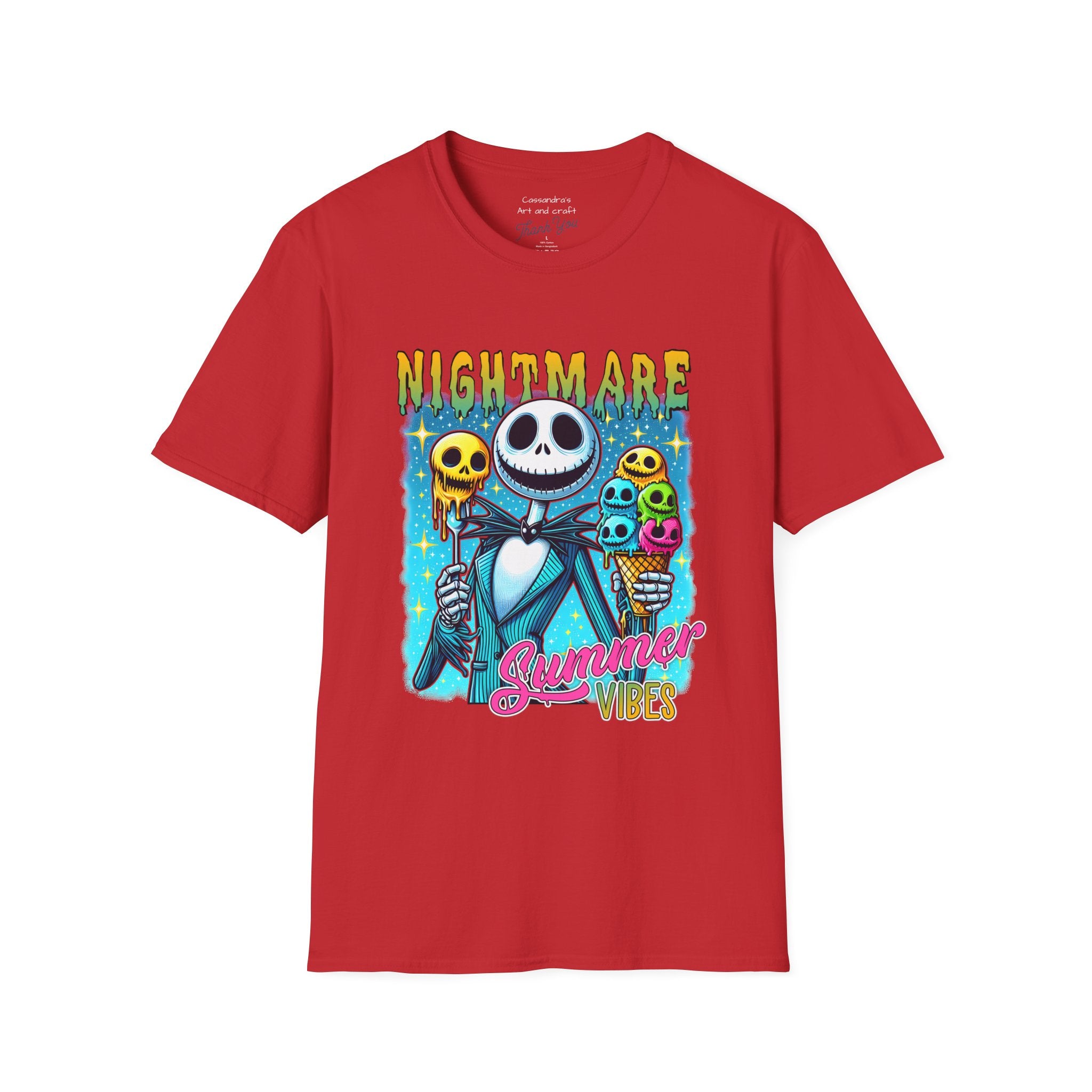 Nightmare Summer Vibes T-Shirt — Jack Skellington Ice Cream Graphic Tee
